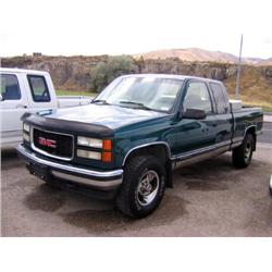 *1995 Gmc Sra Pickup, 4X4, Green, Air Bags, A/C, Cruise, Tilt, All Power, Cd Player