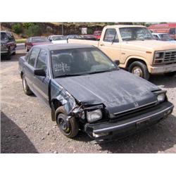 *1988 Honda Accord 4Dr, Blue, A/C, All Power, Sunroof, Vn# 1Hgca5646Ja052781