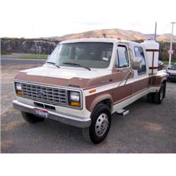 *1987 Ford E-350 Econoline 5Th Wheel, Brown, A/C, All Power, Sony Tape Player Vn# 1Fdke30Lghha62954