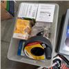 Image 2 : SURGRIP TIRE CHAINS, TOTE OF LIGHT BULBS, SOLDERING GUN, ETC