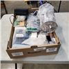 Image 1 : TRAY OF STAINLESS ROTISSERIE BASKET, MINERAL SHOER HEAD AND MORE