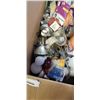 Image 3 : BOX OF MISC ITEMS - LIGHT BULBS, PACKING TAPE, TOOLS, ETC