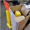 Image 3 : CASE OF 5 NEW 36 INCH WET FLOOR SIGN CAUTION CONES WITH ATTACHABLE RED SIGN