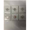 Image 2 : 6 CANADIAN SILVER DIMES - ALL OVER 100 YEARS OLD 1908, 1912, 1917, 1918, 1919, 1920 (1908 -1919 .925