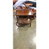 Image 1 : WALNUT TEA TROLLEY WITH TRAY, NO GLASS