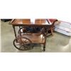 Image 2 : WALNUT TEA TROLLEY WITH TRAY, NO GLASS