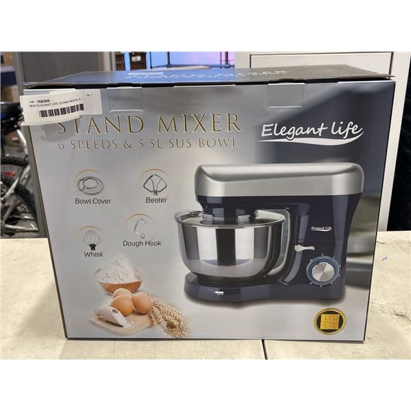 NEW ELEGANT LIFE STAND MIXER, 6 SPEEDS, 5.5LITRE  BOWL