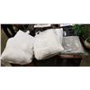 Image 1 : 4 STANDARD SIZE PILLOWS AND PILLOW CASES, TOP SHEET, ETC