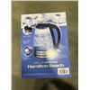 Image 2 : HAMILTON BEACH 1.7L GLASS KETTLE, TESTED WORKING - RETAIL $49