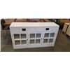 Image 1 : WHITE CABINET WITH 3 GLASS DOORS, 63 INCH LONG