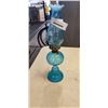 Image 1 : VINTAGE BLUE GLASS OIL LANTERN