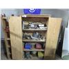 Image 1 : WOODEN CABINET WITH ASSORTED TOOL BITS/PARTS AND MISCELLANEOUS