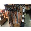 Image 2 : MOBILE WOODEN STORAGE SHELF (APPROX. 3'W X 2.5'W X 4.5' H) FILLED WITH ASSORTED IRWIN QUICK GRIP