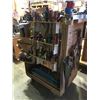 Image 3 : MOBILE WOODEN STORAGE SHELF (APPROX. 3'W X 2.5'W X 4.5' H) FILLED WITH ASSORTED IRWIN QUICK GRIP