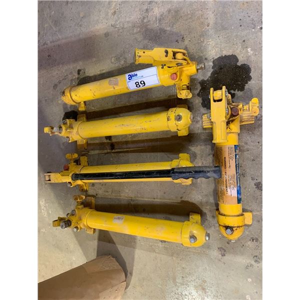 5 YELLOW PORTABLE HYDRAULIC RAMS