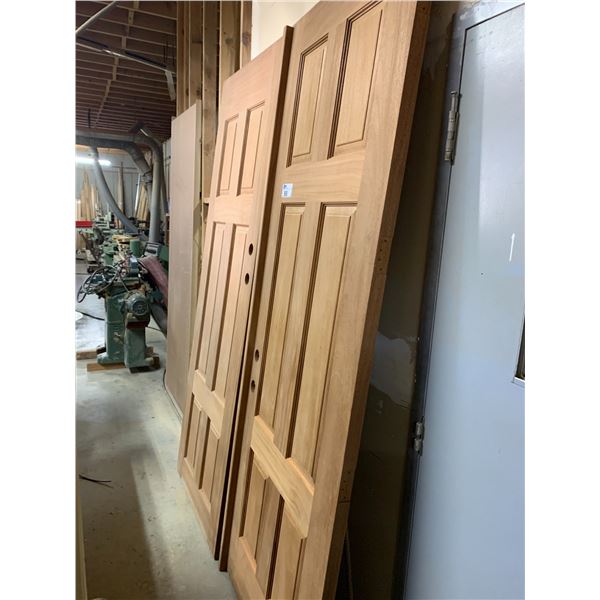 SOLID MAHOGANY EXTERIOR DOUBLE DOOR SET (APPROX. 34.5"W X 95"H)