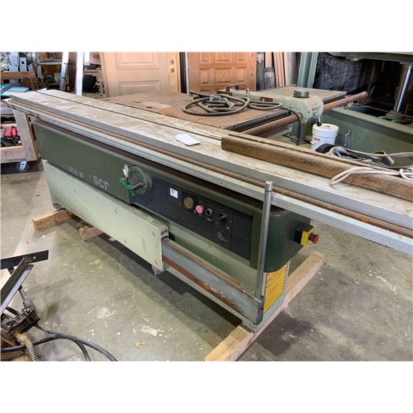 SCM MODEL SI16 W 10' SLIDING PANEL SAW WITH CONVEYOR ROLLERS