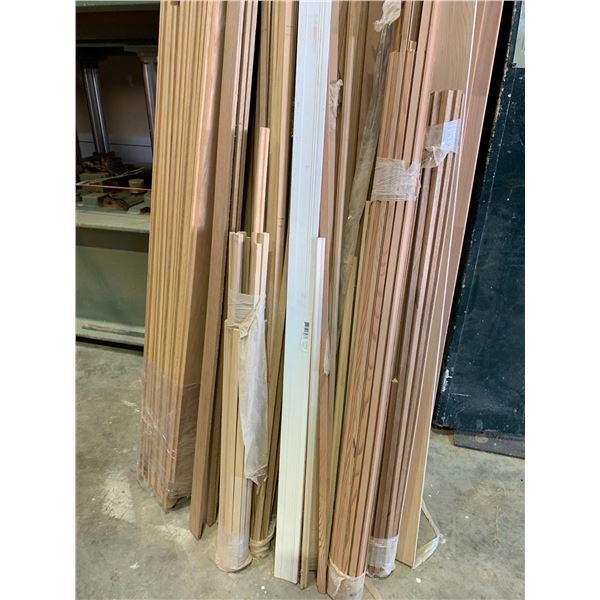 LARGE GROUP OF ASSORTED WOODEN TRIM AND MOULDINGS