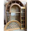 Image 1 : 3 ARCHED SOLID WOOD DOOR FRAMES (APPOX. 66'W X 100") & SMALL ARCHED WINDOW FRAMES