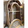 Image 3 : 3 ARCHED SOLID WOOD DOOR FRAMES (APPOX. 66'W X 100") & SMALL ARCHED WINDOW FRAMES