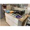 Image 3 : LARGE GROUP OF SHAPER/PLANER CUTTERS, DOOR ACCESSORIES, MAKITA PLANER, & 2 WOODEN STORAGE