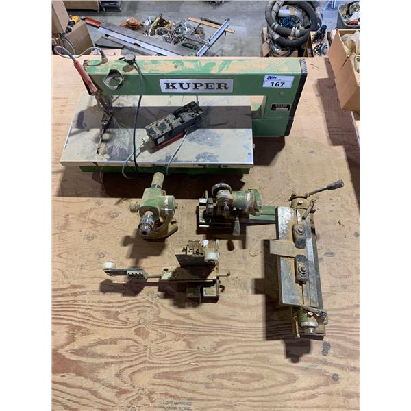 KUPER FWM 630 STITCHING MACHINE & 4 ASSORTED INDUSTRIAL MACHINE PARTS *UPSTAIRS*