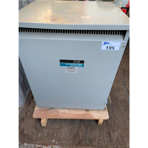 REX MANUFACTURING ISOLATION TRANSFORMER