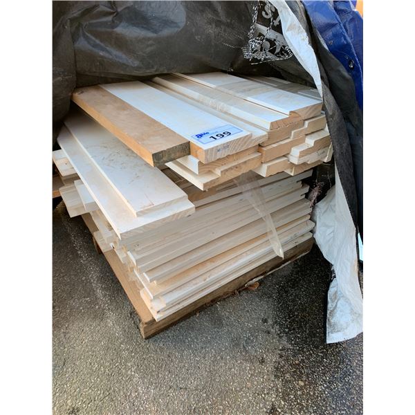 3 PALLETS OF DOOR STOCK MATERIAL-WHITE PRIMER HEADER JAM - APPROX 9FT LENGTHS