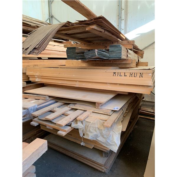 PALLET OF ASSORTED WOODEN DOOR STOCK MATERIAL - PRESSED WOOD SHEETS, VENEERS AND PANEL BOARD