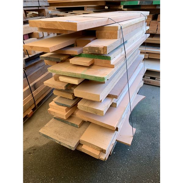 PALLET OF ASSORTED HARDWOOD BOARDS-VARIOUS TYPES OF WOOD AND SIZES