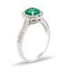 Image 2 : 0.82 ctw Emerald and 0.63 ctw Diamond 14K White Gold Ring