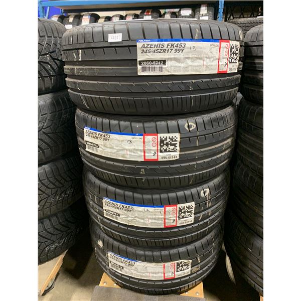 SET OF 4 FALKEN 245/45 ZR17 99Y PERFORMANCE VEHICLE TIRES ** 4 WHEEL DOLLY NOT INCLUDED **