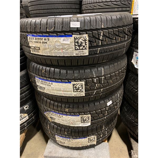 SET OF 4 FALKEN 215/55 R18 9SH M+S PERFORMANCE VEHICLE TIRES ** 4 WHEEL DOLLY NOT INCLUDED **