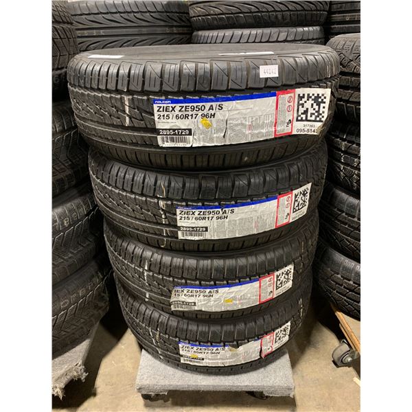 SET OF 4 FALKEN 215/60 R17 96H M+S PERFORMANCE VEHICLE TIRES ** 4 WHEEL DOLLY NOT INCLUDED **