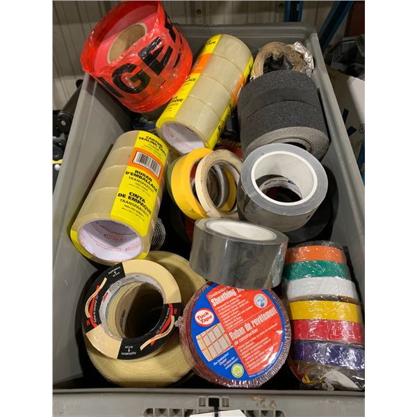 BIN OF ASSORTED TAPE ROLLS