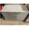 Image 2 : 2 GRAY METAL 2 DOOR LATERAL STORAGE FILE CABINETS