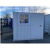 Image 2 : 8' GREY PORTABLE OFFICE CONTAINER W80" X L98" X H89" WITH WINDOW, LOCKING MAN DOOR,