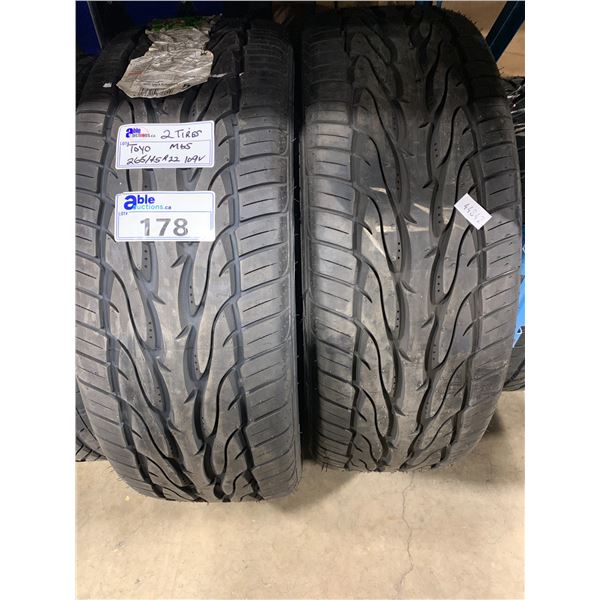 SET OF 2 TOYO 265/45 R22 109V M+S PERFORMANCE VEHICLE TIRES