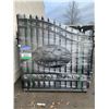 Image 2 : GREATBEAR 14' BI-PARTING METAL DRIVEWAY GATE, OVAL DEER ARTWORK IN CENTER