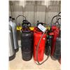 Image 1 : 4 RED 35 GAL METAL PUMP ACTION COMMERCIAL CHEMICAL SPRAYERS