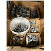 Image 2 : SHELF LOT OF ASSORTED HARDWARE/ FITTINGS & 2 PAIRS OF XL RAINPANTS