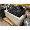 Image 1 : PALLET OF WHITE 60"W X 32"D X 20"H INSERT BATH TUB & INSULATED COPPER PIPE CONTENTS