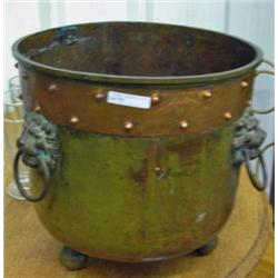 Brass And Copper Footed Bucket