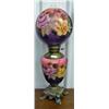 Image 1 : Large Gone With The Wind Lamp, Painted In Purples, Pinks And Yellows, Both Base And Top Light