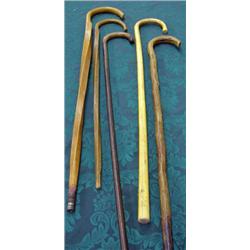 5 Vintage Wooden Canes