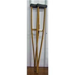 Pair Of Vintage Wooden Children's Crutches, Ca. 1935