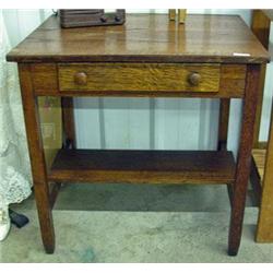 Small Quartersawn Oak Library Desk, Drawer Removes To Become A Lap Desk