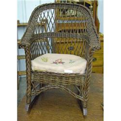 Heywood Wakefield Wicker Child's Rocker