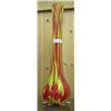 Image 1 : Tall Red And Yellow Hand Blown Glass Vase, Czech, Signed By Artist