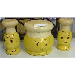 Vintage Chef Grease Jar And Salt & Pepper Shakers